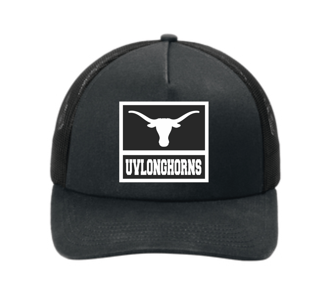 Image of UVLONGHORNS BLACK CAP WITH BLACK MESH