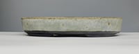 Image 1 of Oval bonsai pot with a pale blue matte glaze. 368x265mm