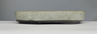 Image 3 of Oval bonsai pot with a pale blue matte glaze. 368x265mm