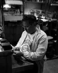 Image 23 of Work Hard College Crewneck - ice grey
