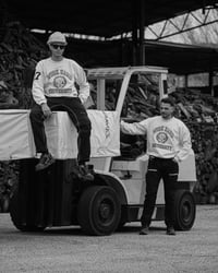 Image 21 of Work Hard College Crewneck - ice grey