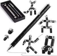 Magnetic constructible toy pen matte black colour✨