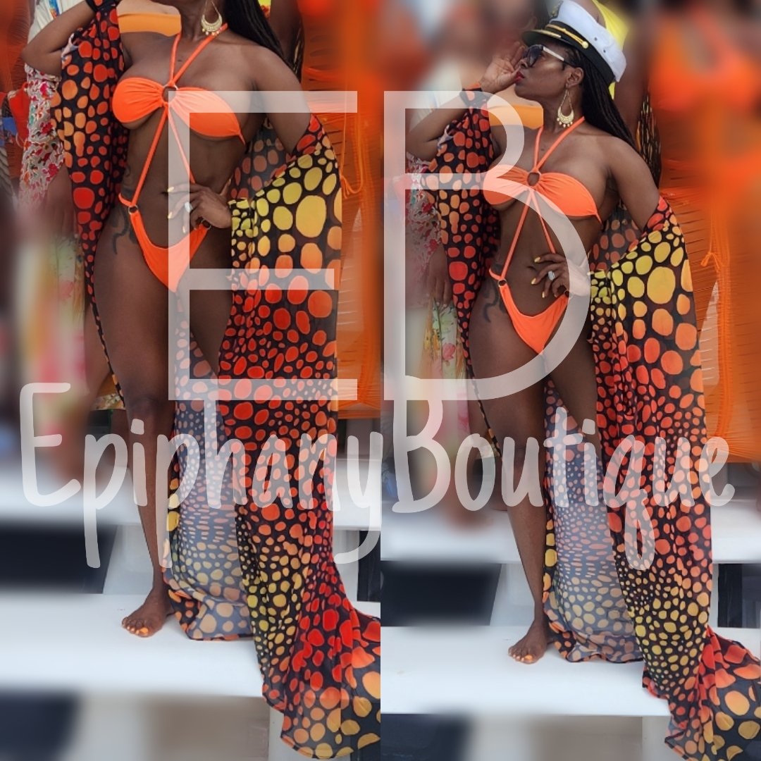 Image of The Nia Bathingsuit & The Sunset Polka-Dot Goddess Duster/Cover-Up: **SEPARATES**