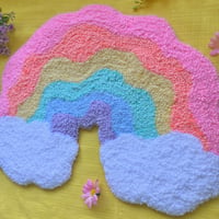 Image 1 of Pastel Wonky Rainbow Tufted Wall Hanging