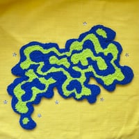 Image 3 of Slime and Cobalt Blob Tufted Wall Hanging