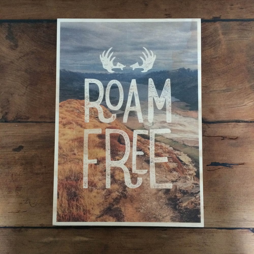 Image of Roam Free plywood A4 print