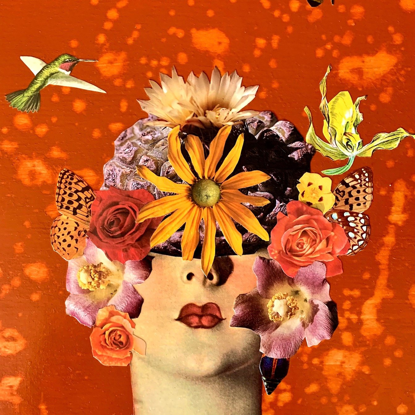 Image of She is Learning to Be Quieter, Kinder, and More Forgiving - Orignial Mixed Media Collage 
