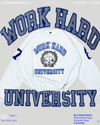 Image 12 of Work Hard College Crewneck - ice grey