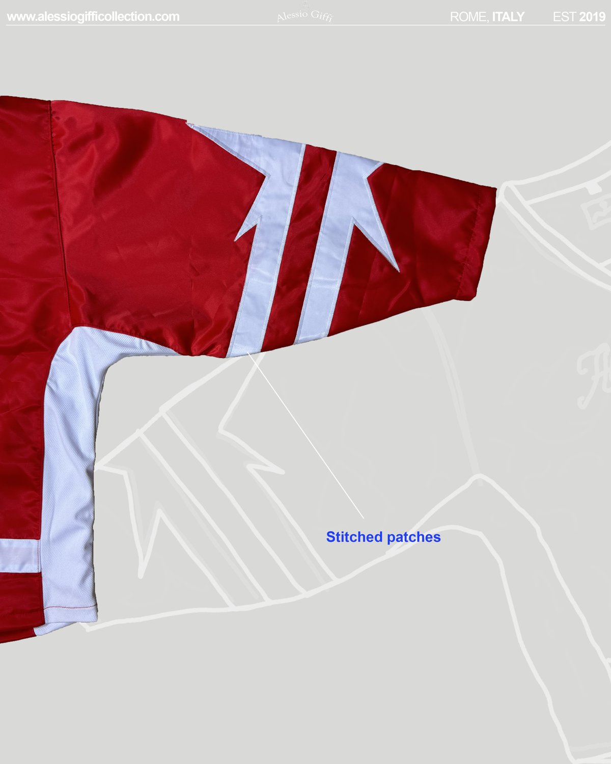 Image of Work Hard Hockey Jersey satin red