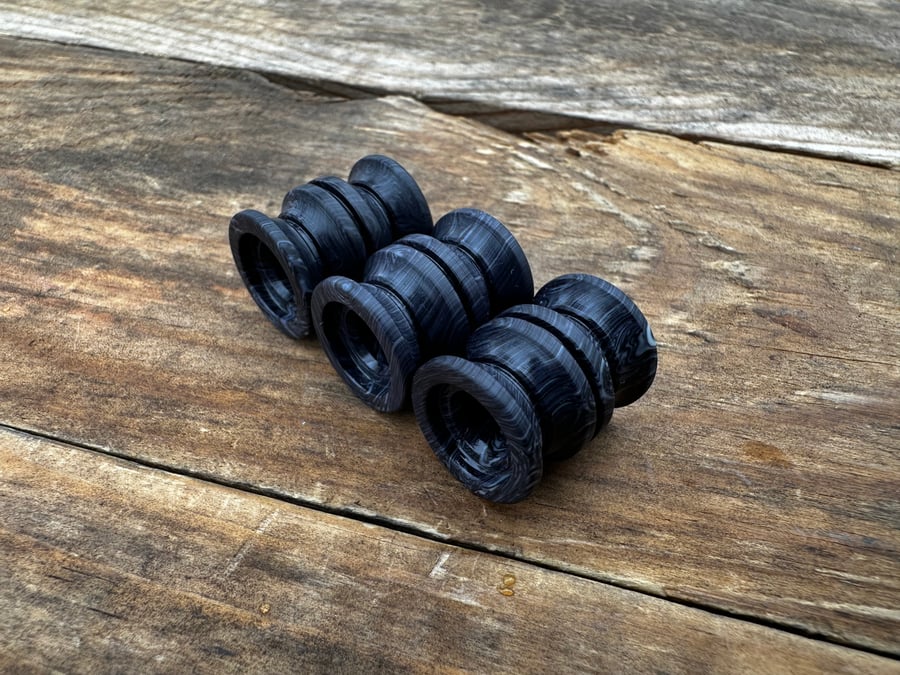 Image of *1 Per Person* Large Acrylic Black & Gray Swirl