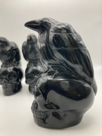 Image 2 of Mexican Obsidian/// Raven and Skull /// POWER TOTEM