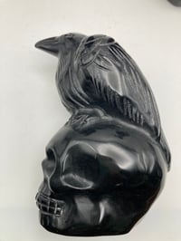 Image 1 of Mexican Obsidian/// Raven and Skull /// POWER TOTEM