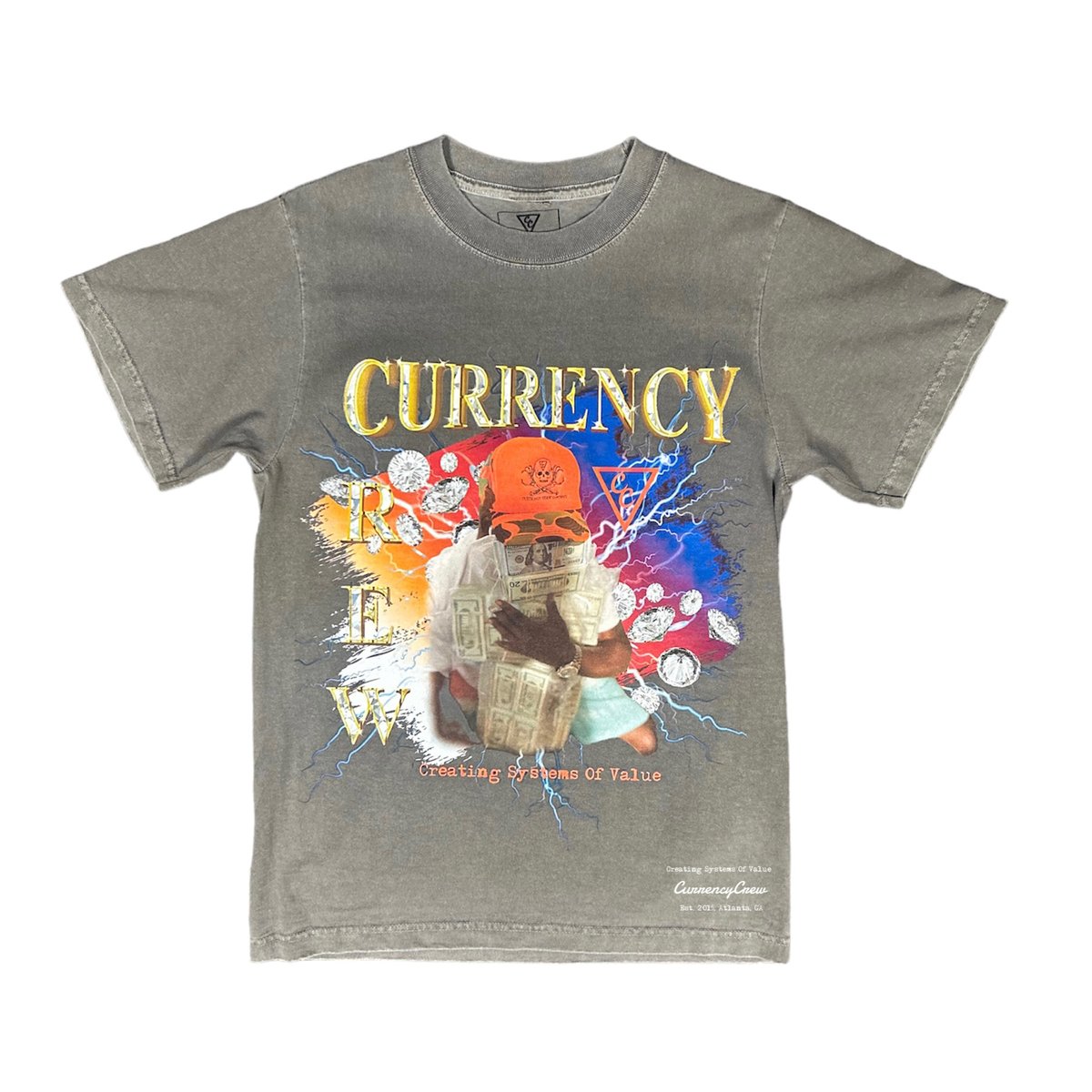 Image of Currency Crew x RMG Money Hug Tee Grey