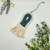 Image 1 of Rainbow Macrame Car Charm