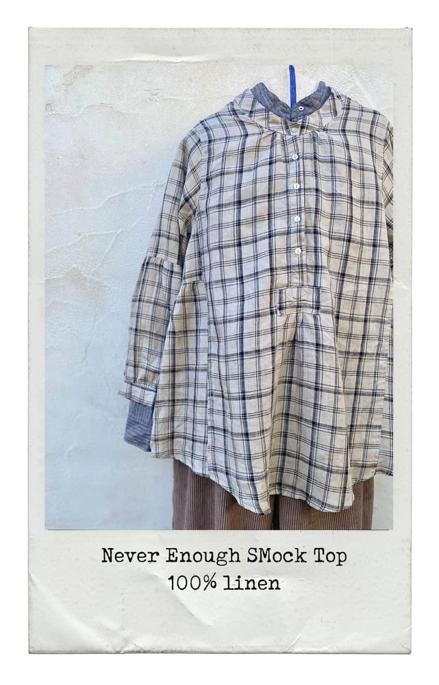 Image of Never Enough Smock Top - black + putty check
