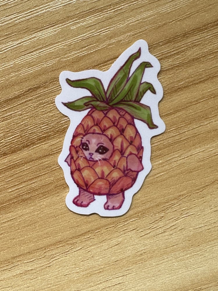 Image of Pineapple Fruit Cat sticker