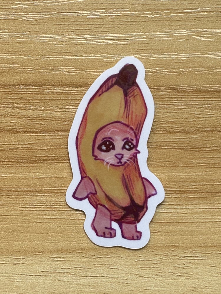 Image of Banana Fruit Cat sticker