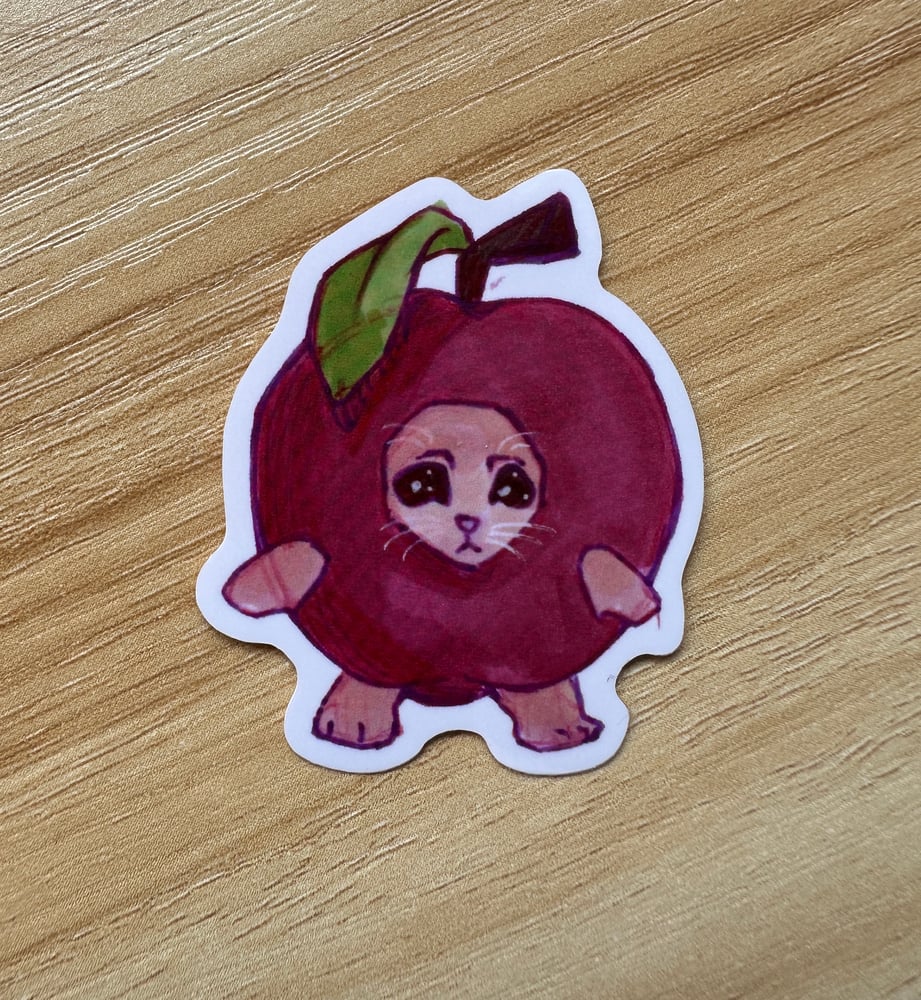 Image of Apple Fruit Cat sticker