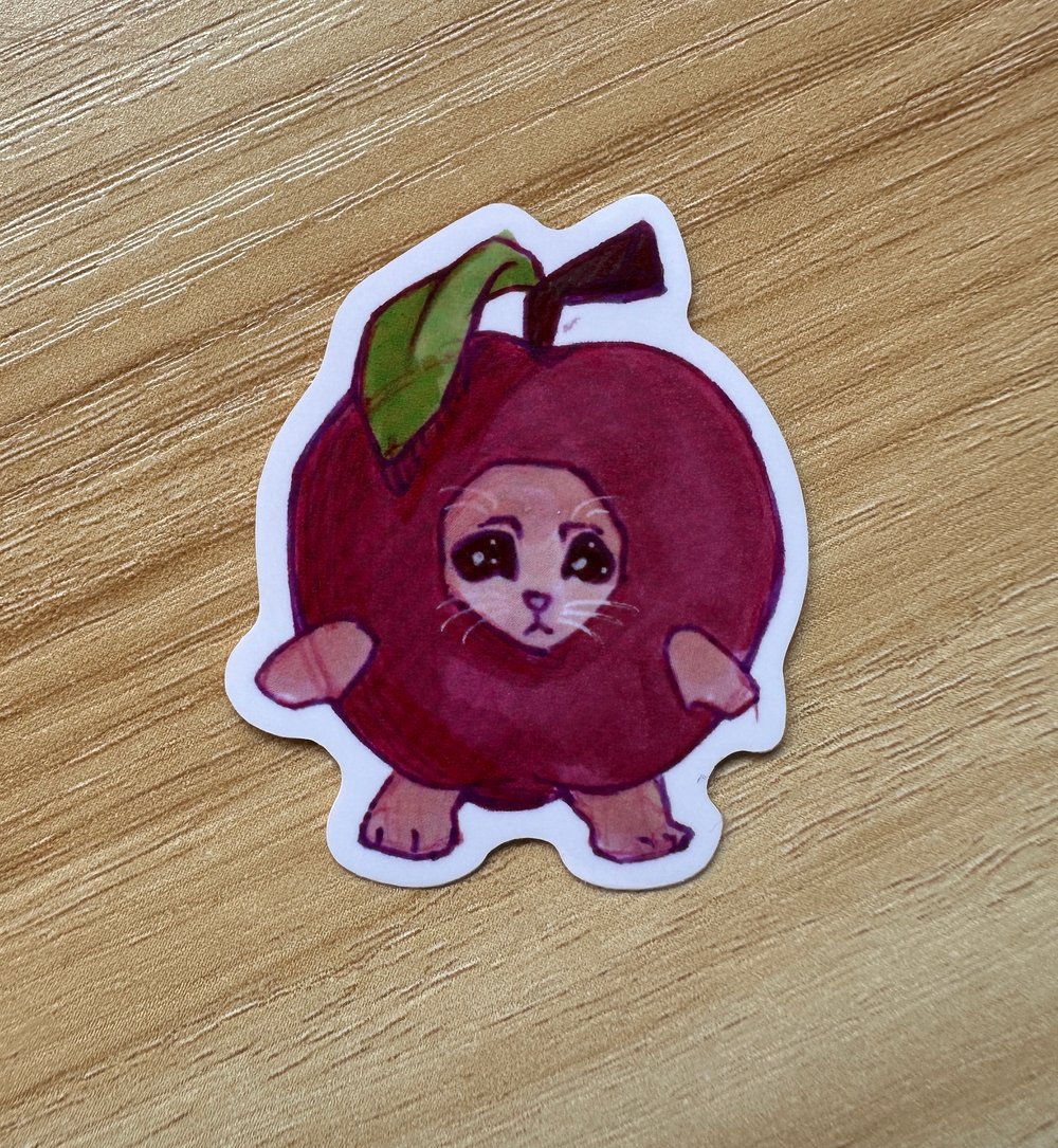 Image of Apple Fruit Cat sticker