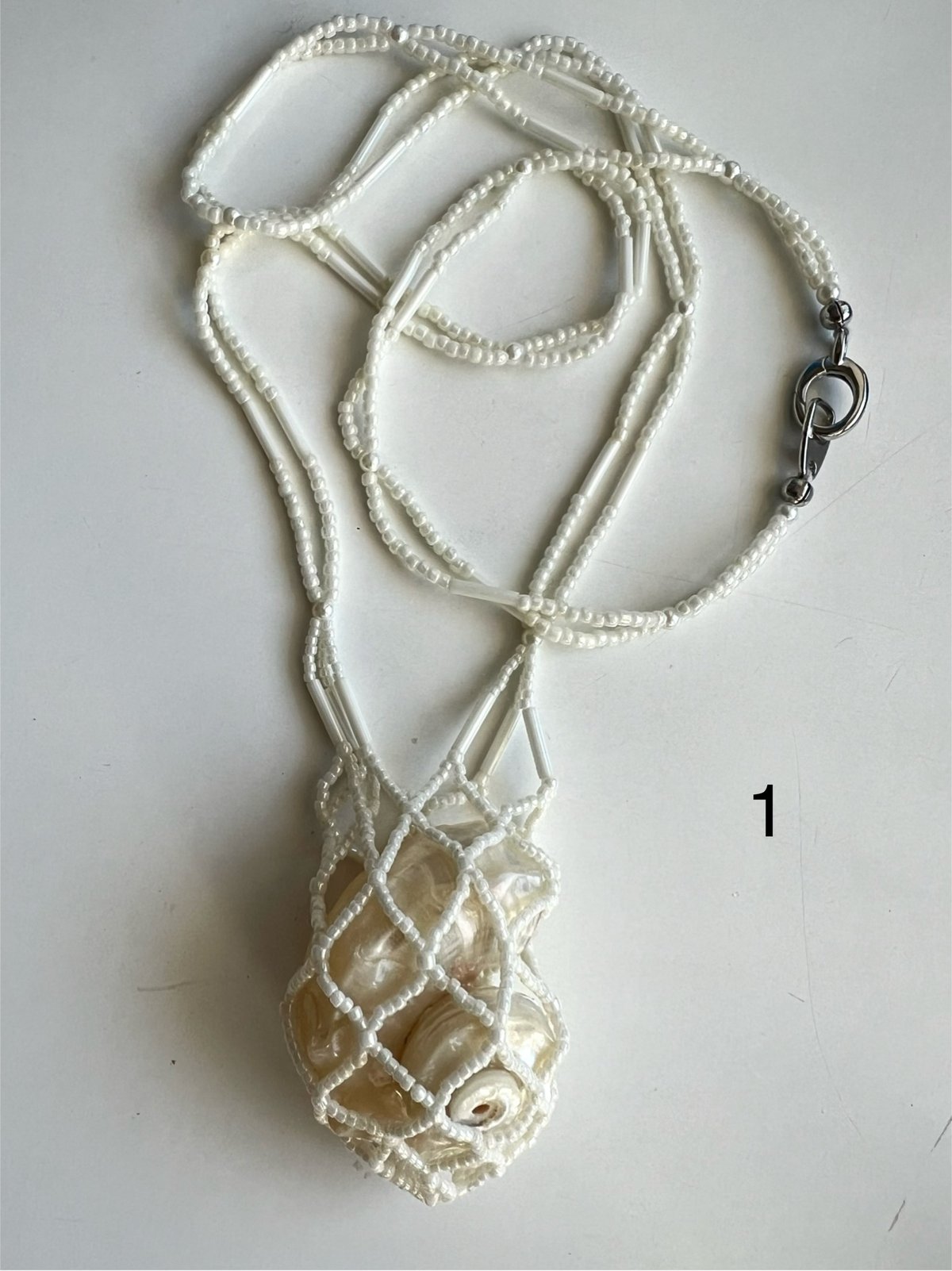 Image of Beaded net necklace