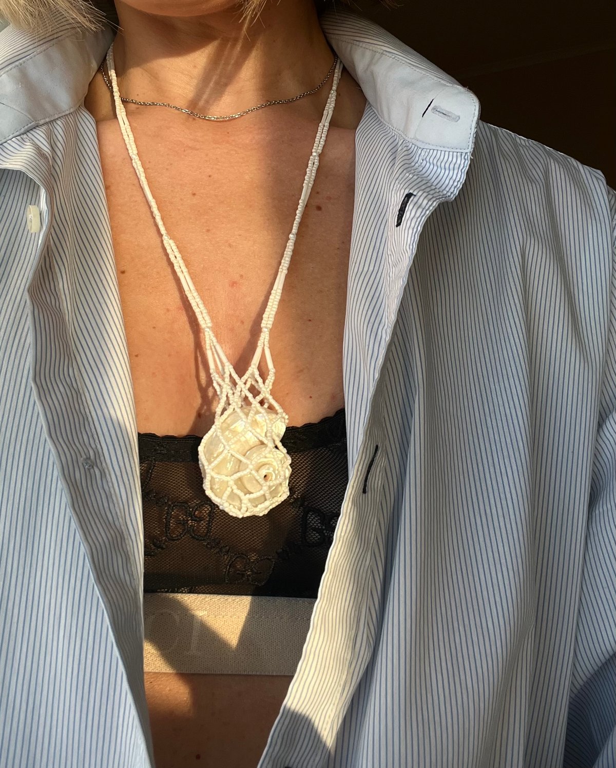 Image of Beaded net necklace