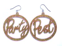 Party Pest earrings in Gold Sparkle!