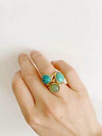 Trio de bagues BERIA // Jaspe Aqua Terra - Howlite turquoise - Aventurine 