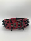 Black on Red Spike Collar