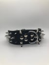 Chrome on Black Spike Collar