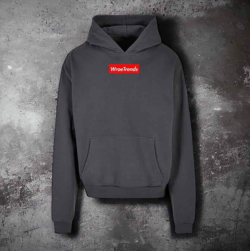 Image of DARK GREY RED BOX ULTRA HEAVY HOODIE