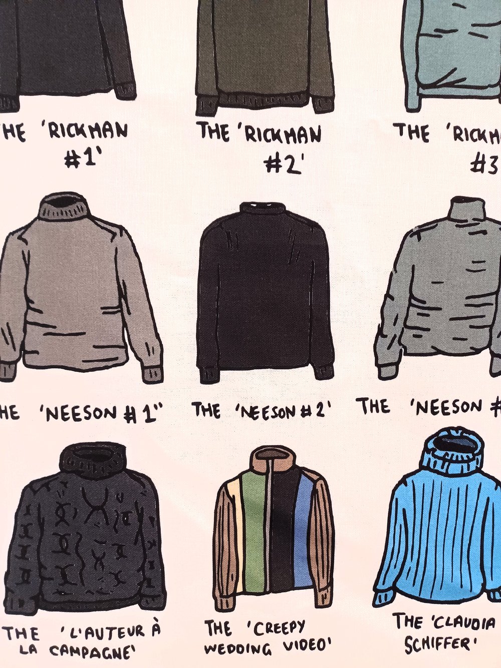 Image of The Many Turtlenecks of Love Actually - tea towel