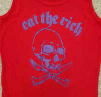 Image 3 of Eat The Rich skull vest in red