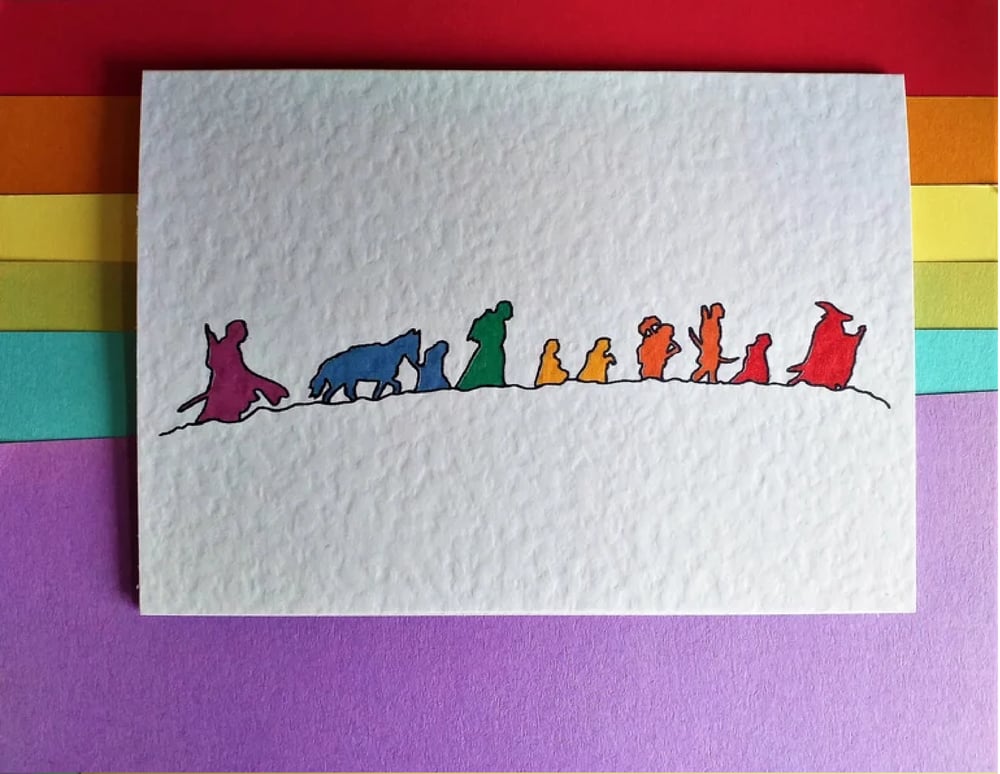 Image of Lord of the Rings Fellowship A6 card with envelope - Christmas, birthday, wedding, and other options