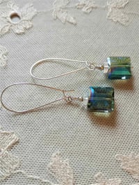 Image 4 of Crystal Squares Long Dangle Earrings