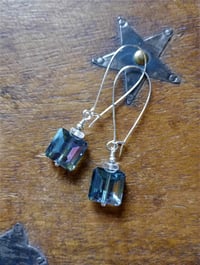 Image 3 of Crystal Squares Long Dangle Earrings