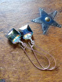 Image 8 of Crystal Squares Long Dangle Earrings