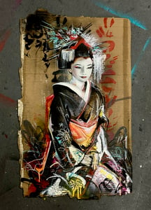 Image of 'Urban Geisha' - Original painting on card