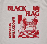 Image 2 of White Black Flag one off Nervous Breakdown womans tee