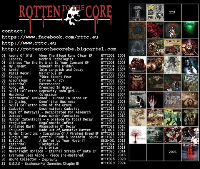 Image of Release list RottenToTheCore 2006-2022