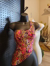 Image 1 of Luxe Python One Shoulder Top| More Colors Available🎨 Surf and Turf 🌊