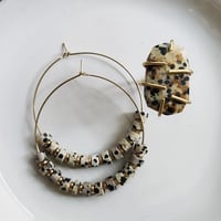 Image 2 of Dalmatian Jasper Hoops and Ring