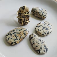 Image 4 of Dalmatian Jasper Hoops and Ring