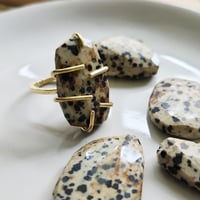 Image 6 of Dalmatian Jasper Hoops and Ring