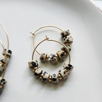 Image 8 of Dalmatian Jasper Hoops and Ring