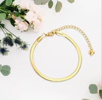 Image 1 of Gold Dainty Herringbone Bracelets