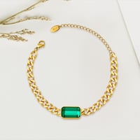Image 1 of Gold Emerald Green Bracelets