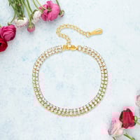Image 1 of Gold Classic Tennis Bracelet 