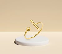 Image 1 of Gold Ball and Bar Ring