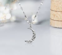 Image 1 of Crescent Pendant Necklace | Silver
