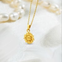 Image 1 of Sunflower Pendant Necklace | Gold